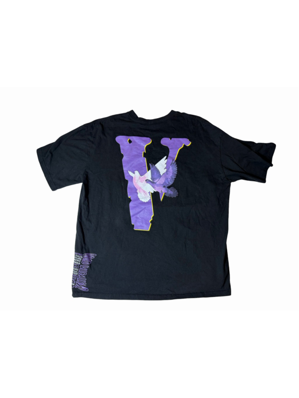 VLONE x NAV Good Intentions Doves T-Shirt Men’s XL Black Purple Graphic Tee